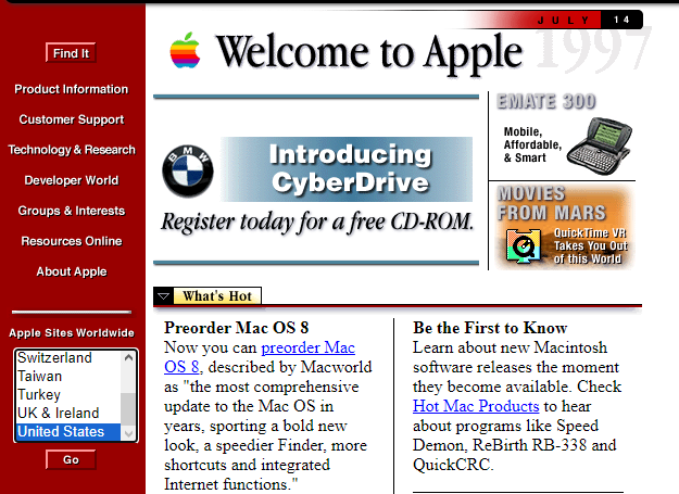 Apple Website 1997