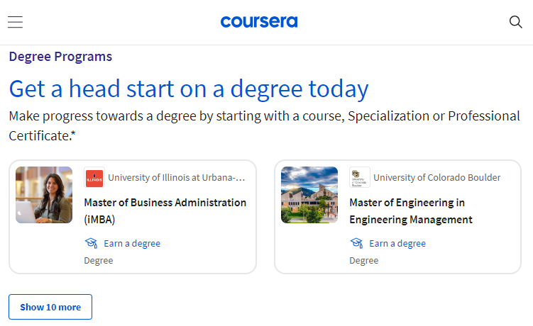Coursera Website