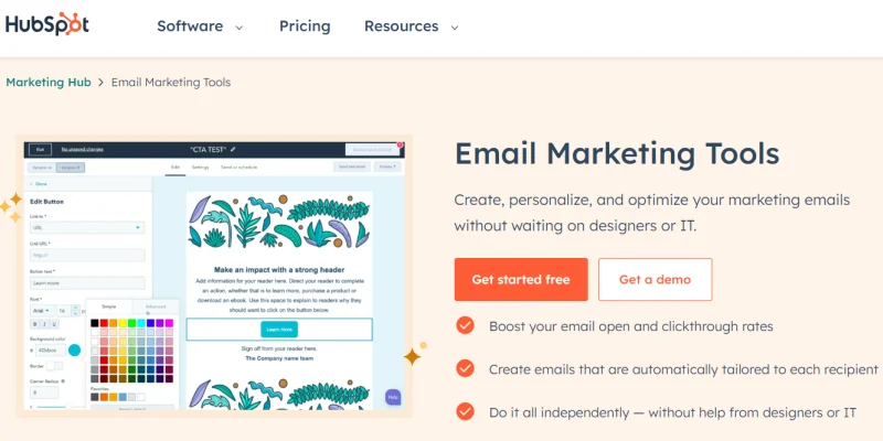 HubSpot Email Marketing website