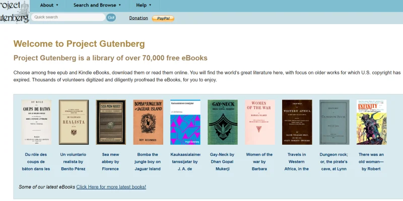 Project Gutenberg Homepage